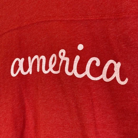 LAT Red and White America Tee Shirt - Picture 4 of 8